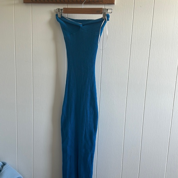Hello Molly- Blue Bodycon Maxi Dress - Picture 1 of 3